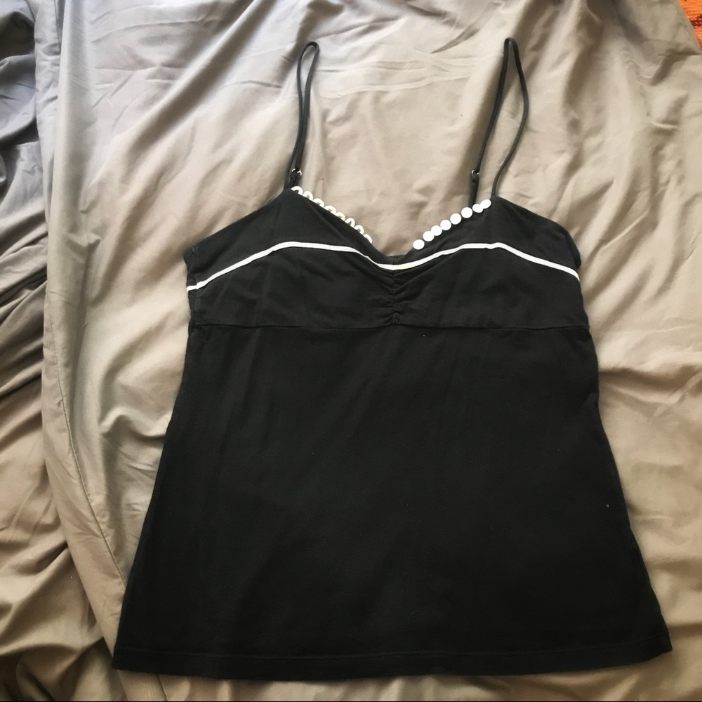 Anthropologie- Zoey Tank w. Button / Eyelet Detail
